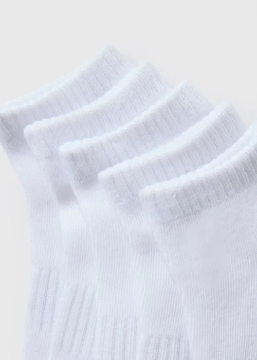 5 Pack Boys White Sports Trainer Socks (Younger 6 -Older 6.5) - 12.5-3.5 Image 2