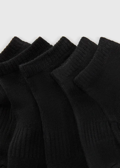5 Pack Boys Black Sports Trainers Socks (Younger 6-Older 6.5) - 6-8.5 Image 2