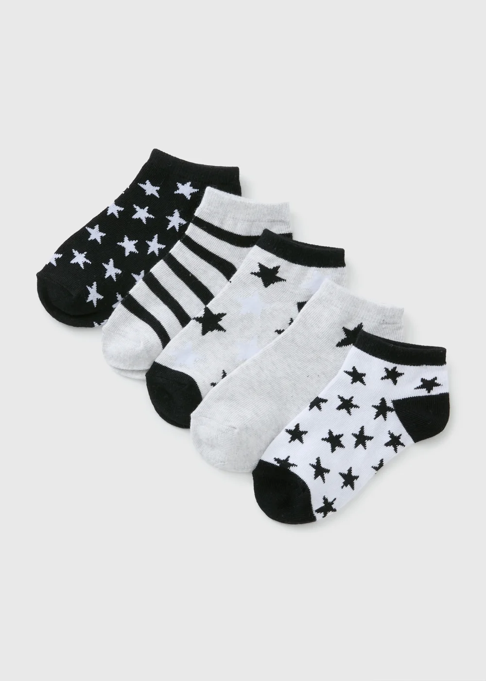 5 Pack Boys Star Trainer Socks (Younger 6-Older 6.5) - 6-8.5 Image 1