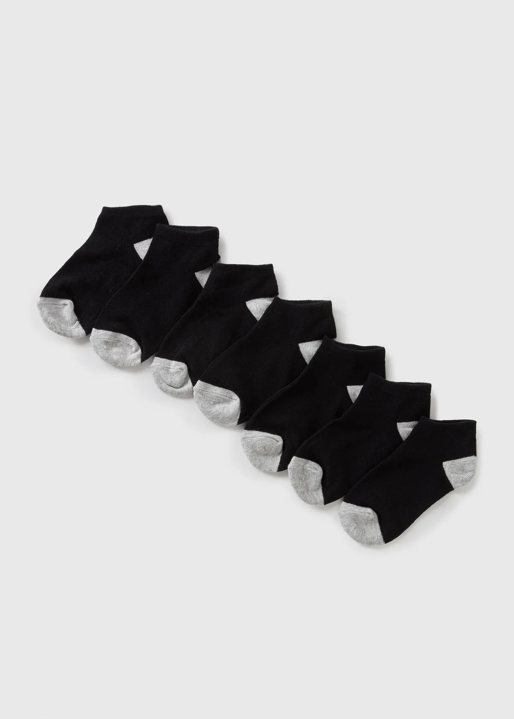7 Pack Kids Grey Trainer Socks (Younger 6-Older 6.5) - 6-8.5 Image 1