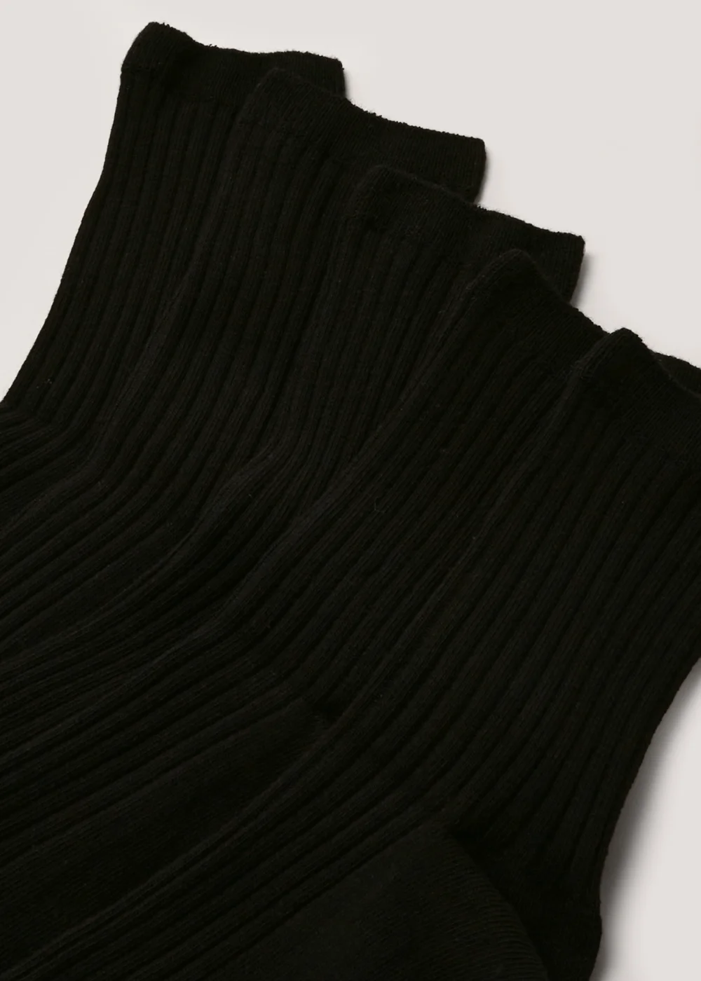 5 Pack Boys Black Ribbed Socks (Younger 9-Older 6.5) - 9-12 Image 2