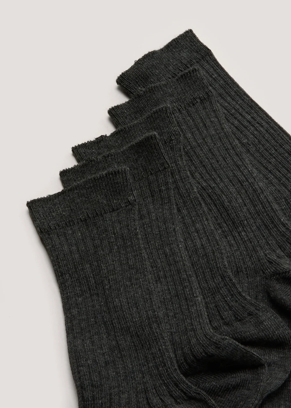 5 Pack Boys Grey Ribbed Socks (Younger 9-Older 6.5) - 9-12 Image 2