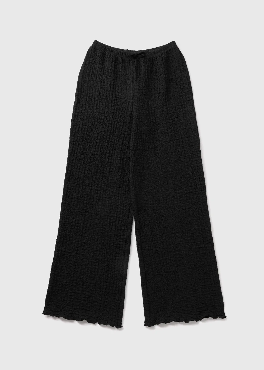 Girls Black Crinkle Trousers (7-15yrs) - 8 Yrs Image 1