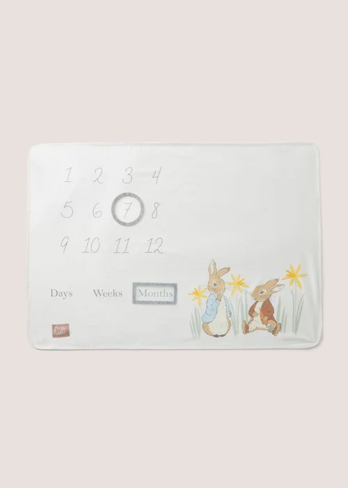 Peter Rabbit Baby Cream Milestone 3 Piece Blanket Set - One Size Image 1