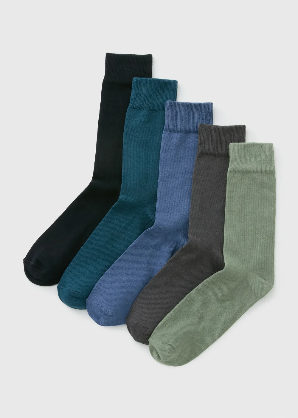 5 Pack Multicolour Plain Socks - 6-8.5 Image 1