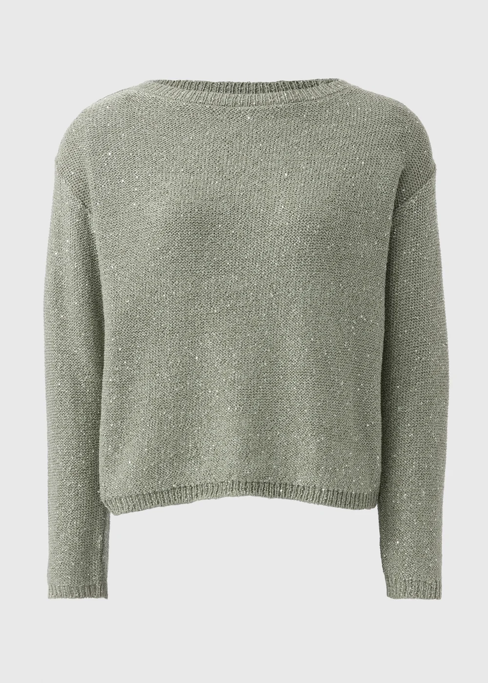 Sage Sequin Boat Neck Jumper - XS Image 4