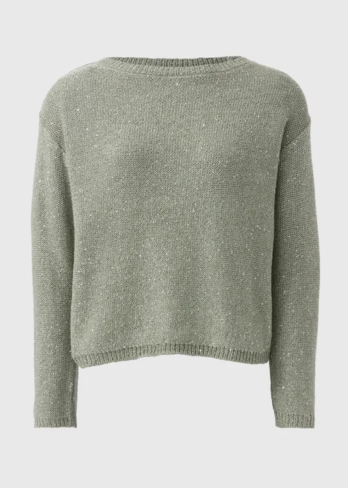 Sage Sequin Boat Neck Jumper - XS Image 4