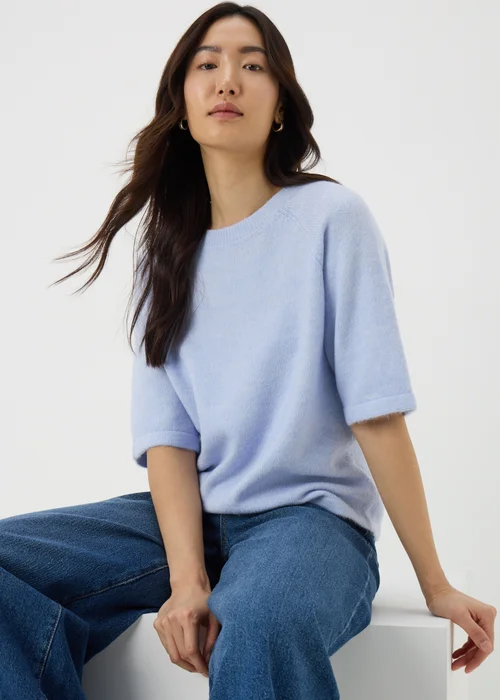 Blue Short Sleeve Jumper - XS Image 1