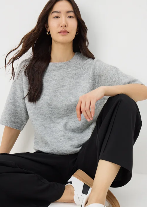 Grey Short Sleeve Jumper - XS Image 3