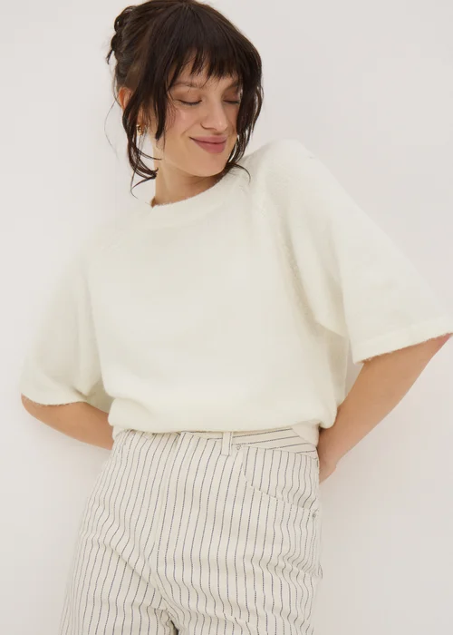 Ivory Short Sleeve Jumper - XS Image 2