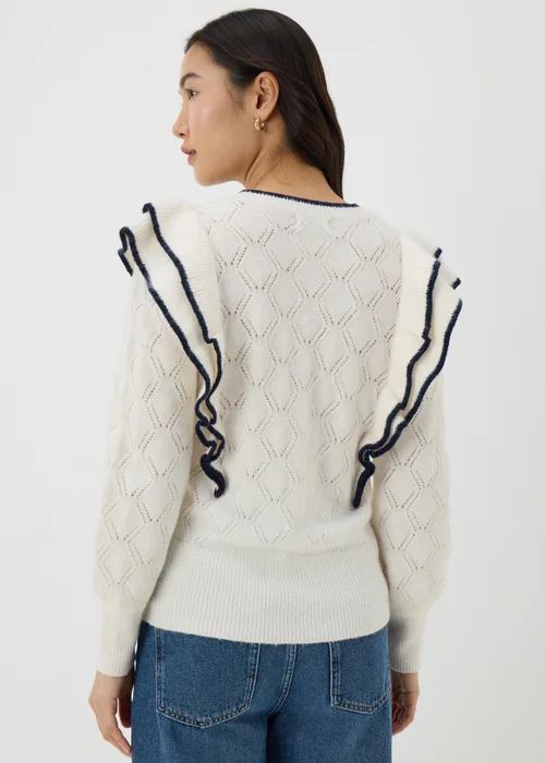 Ivory Pointelle Frill Jumper - XS Image 2