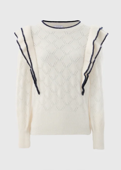 Ivory Pointelle Frill Jumper - XS Image 4