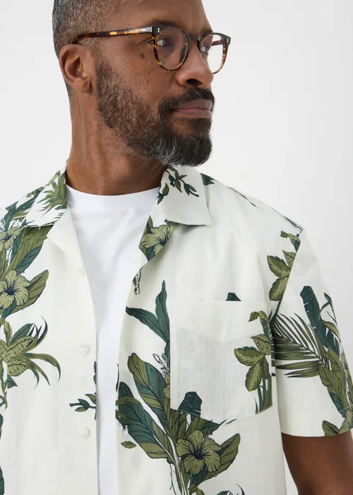 Lincoln Ecru Leaf Print Shirt - S Image 2