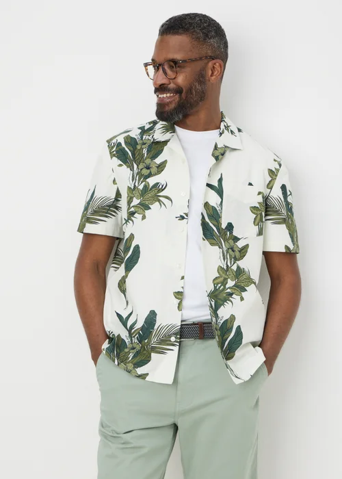 Lincoln Ecru Leaf Print Shirt - S Image 1