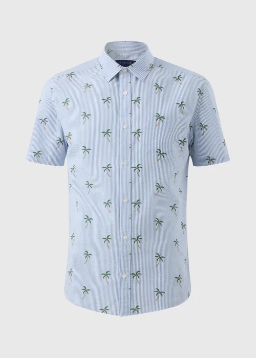 Lincoln Blue Stripe Palm Tree Shirt - S Image 3