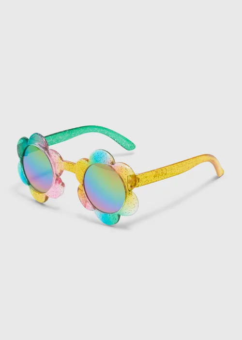 Girls Multicolour Flower Sunglasses - One Size Image 1