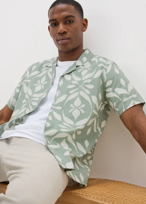 Sage Abstract Short Sleeve Shirt - S Image 1
