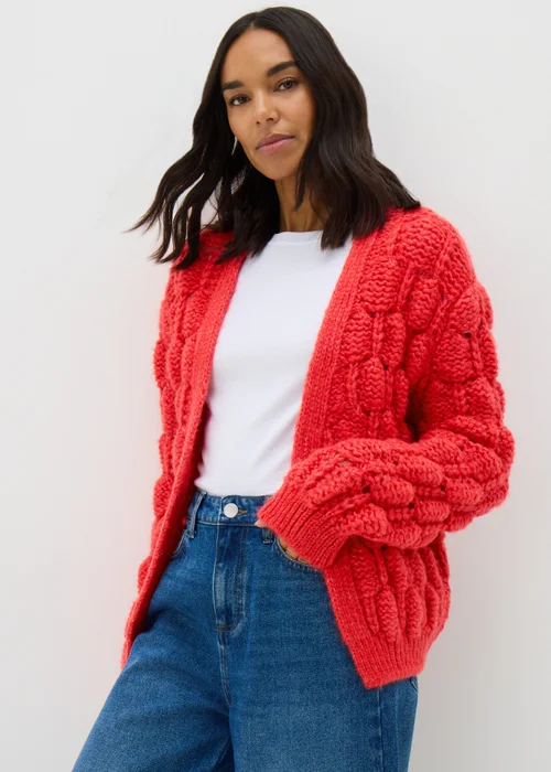 Coral Chunky Knit Cardigan - XS Image 2
