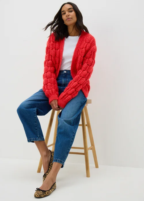 Coral Chunky Knit Cardigan - XS Image 1