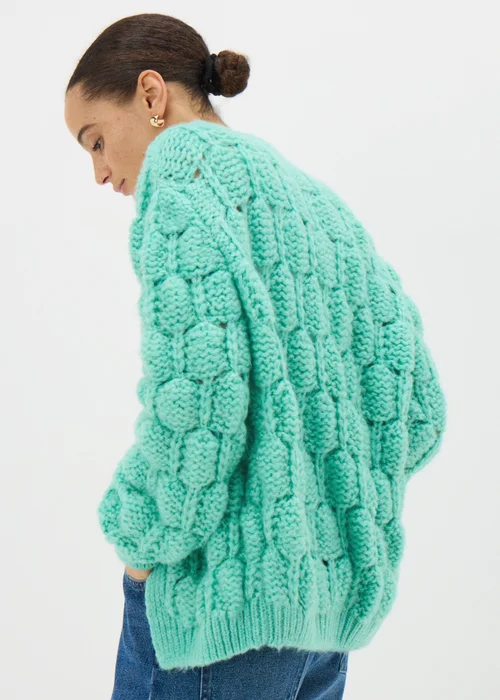 Green Chunky Knit Cardigan - XS Image 2