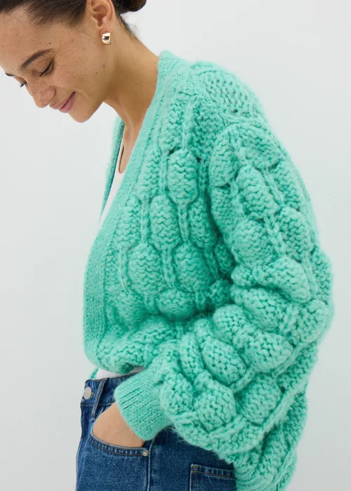 Green Chunky Knit Cardigan - XS Image 1