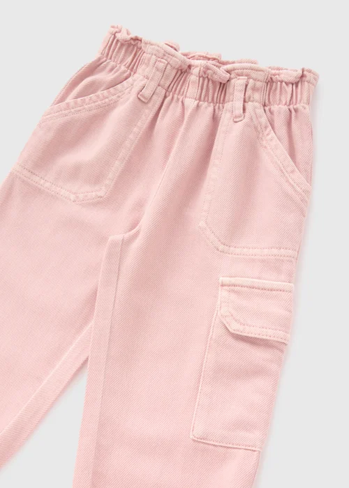 Girls Pink Cargo Trousers (1-7yrs) - Age 2 - 3 Years Image 2