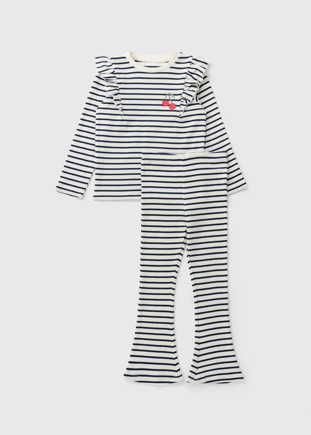 Girls Navy Stripe Top & Flares Set (1-7yrs) - 2-3 Yrs Image 1