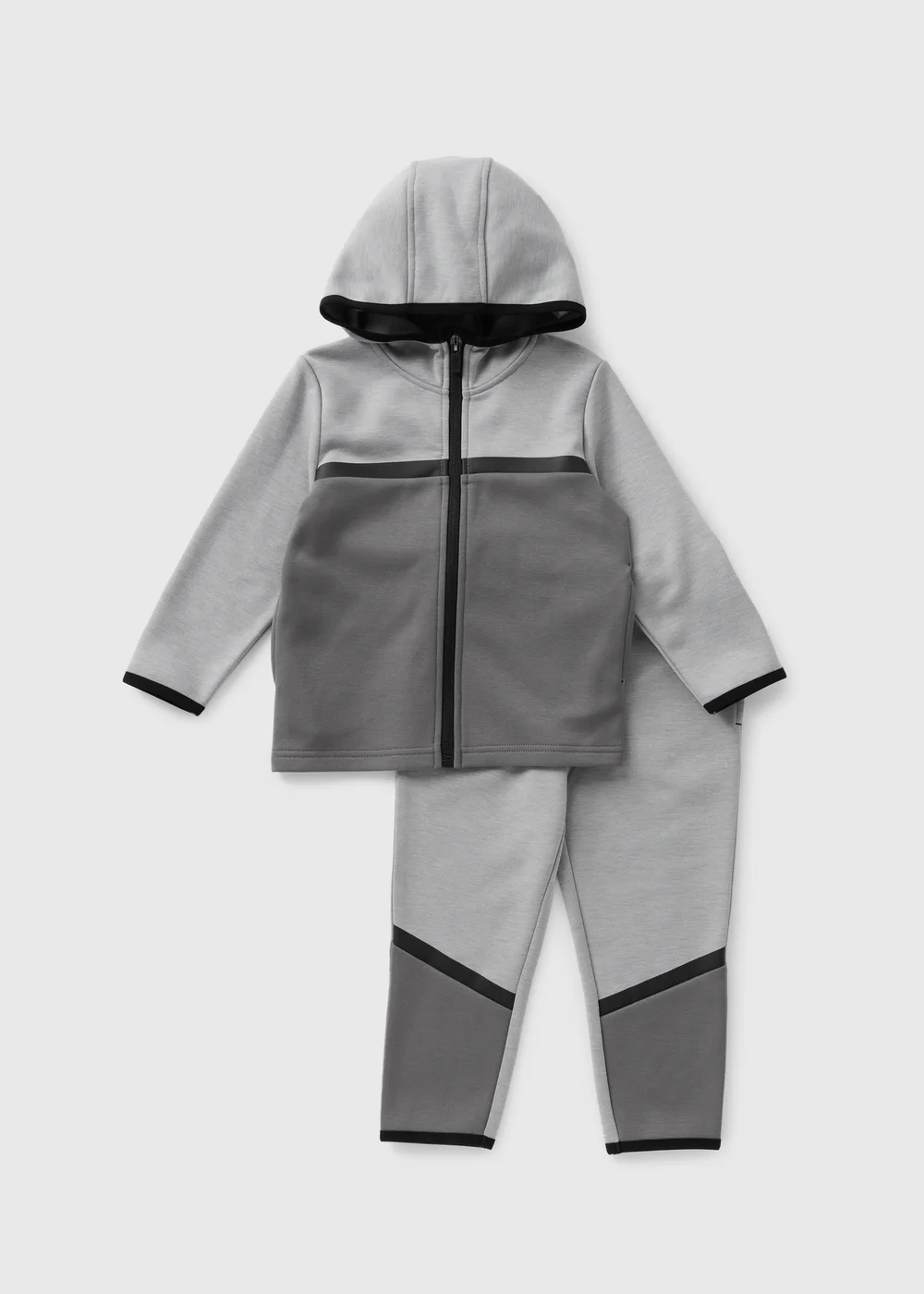 Boys Grey Zip Up Heat Seal Hoodie & Jogging Bottoms Set (1-7yrs) - 1-1.5 Yrs Image 1