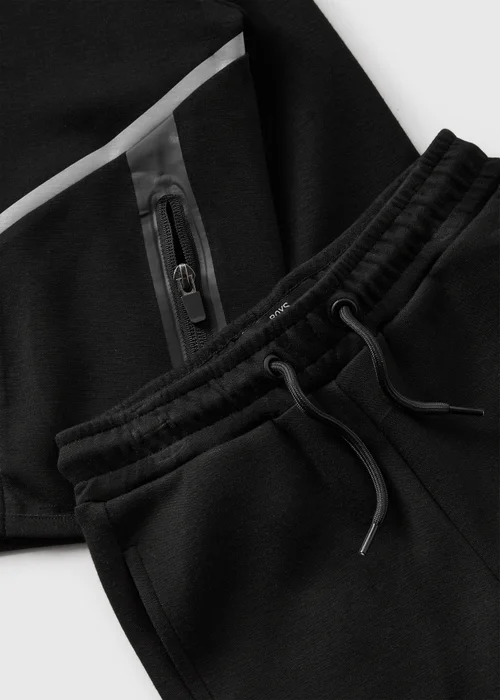 Boys Black Reflective Hoodie & Jogging Bottoms Set (1-7yrs) - 1-1.5 Yrs Image 2