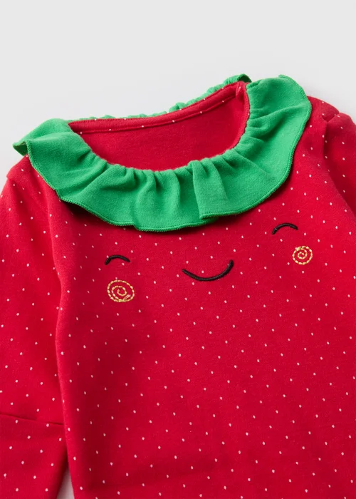 Baby Red Strawberry Sleepsuit (Newborn-23mths) - Age 0 - 3 Months Image 2