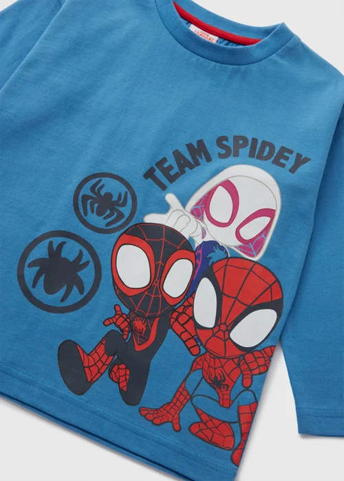 Marvel Boys Blue Spidey & Friends Long Sleeve Top (1-7yrs) - 1-1.5 Yrs Image 2