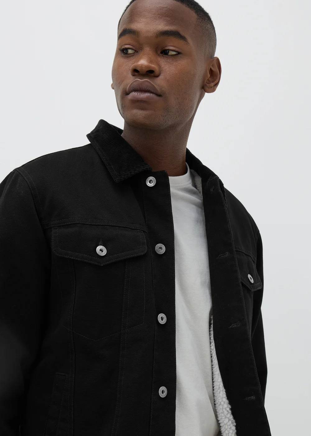 Black Cord Canvas Jacket - S Image 2