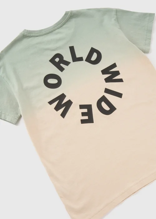 Boys Green Ombre Worldwide T-Shirt (7-15yrs) - 7 Yrs Image 2