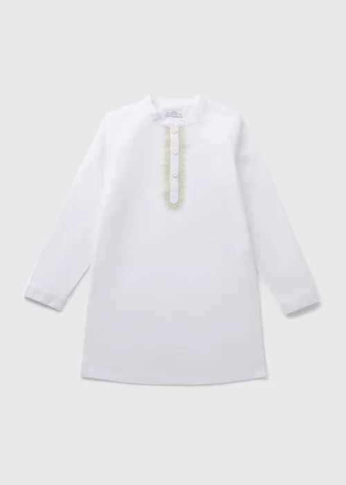 Boys White Kurta Shirt (7-15yrs) - 7 Yrs Image 1