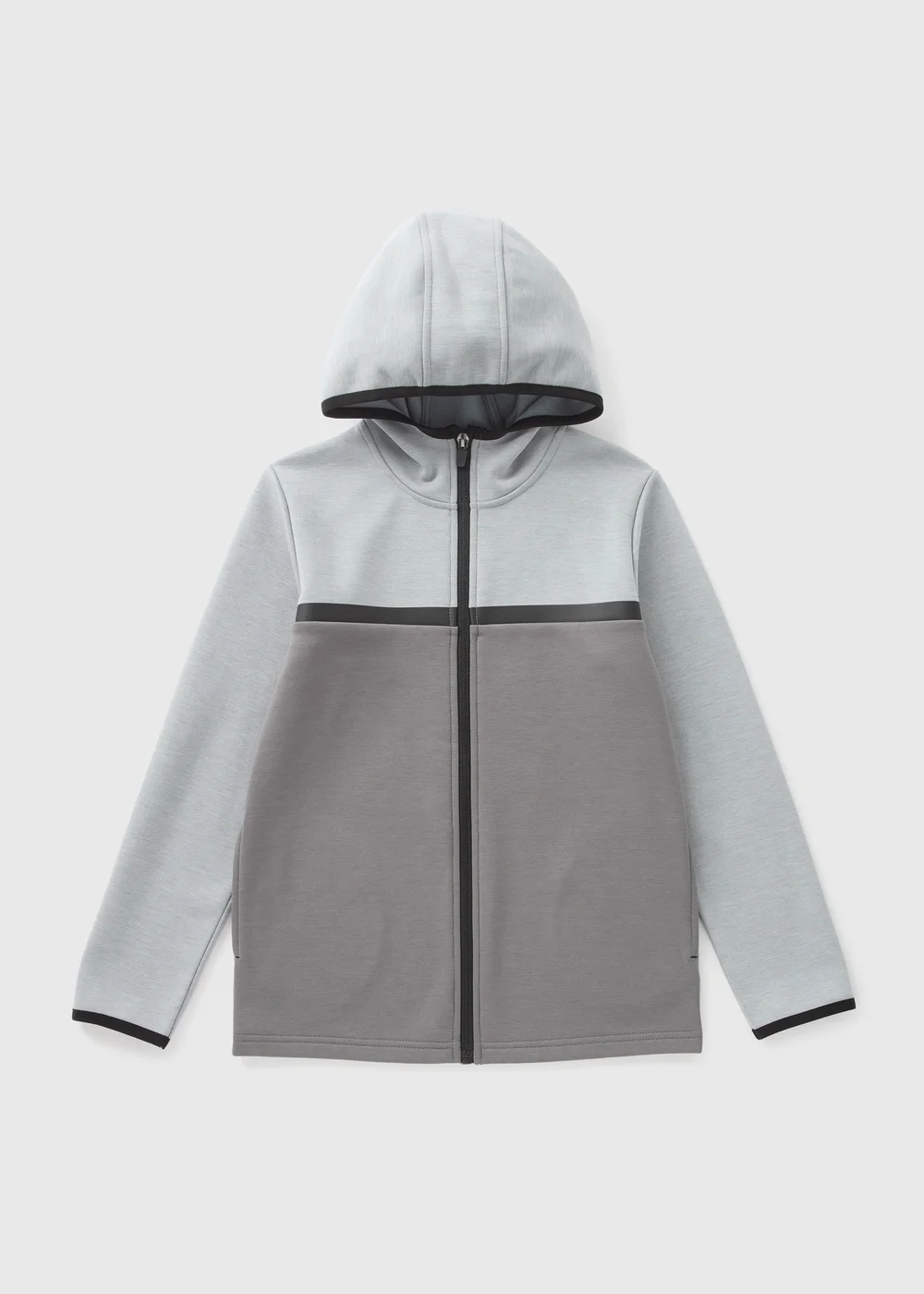Boys Grey Heat Seal Zip Up Hoodie (7-15yrs) - 7 Yrs Image 1