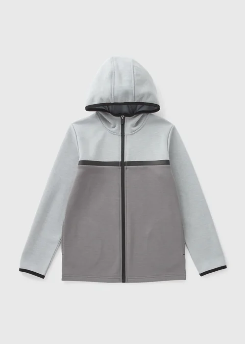 Boys Grey Heat Seal Zip Up Hoodie (7-15yrs) - 7 Yrs Image 1