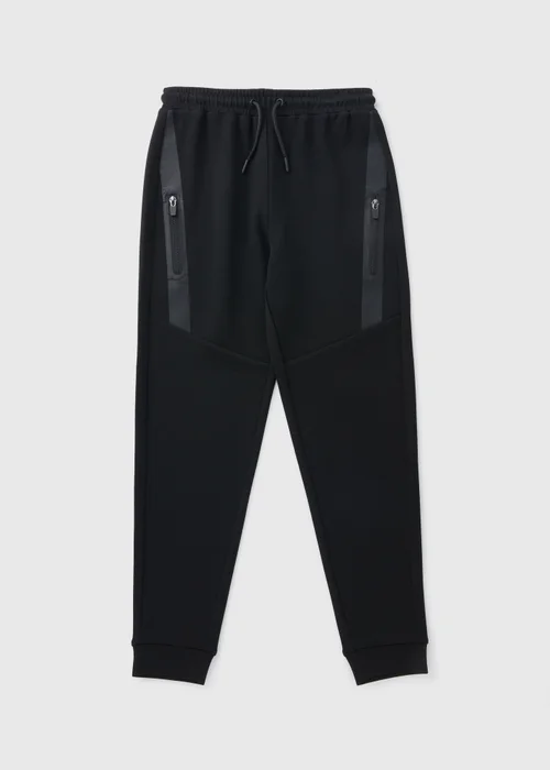Boys Black Heat Seal Jogging Bottoms (7-15yrs) - 8 Yrs Image 1