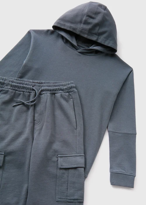 Boys Blue Petrol Washed Cargo Set (7-15yrs) - 7 Yrs Image 2