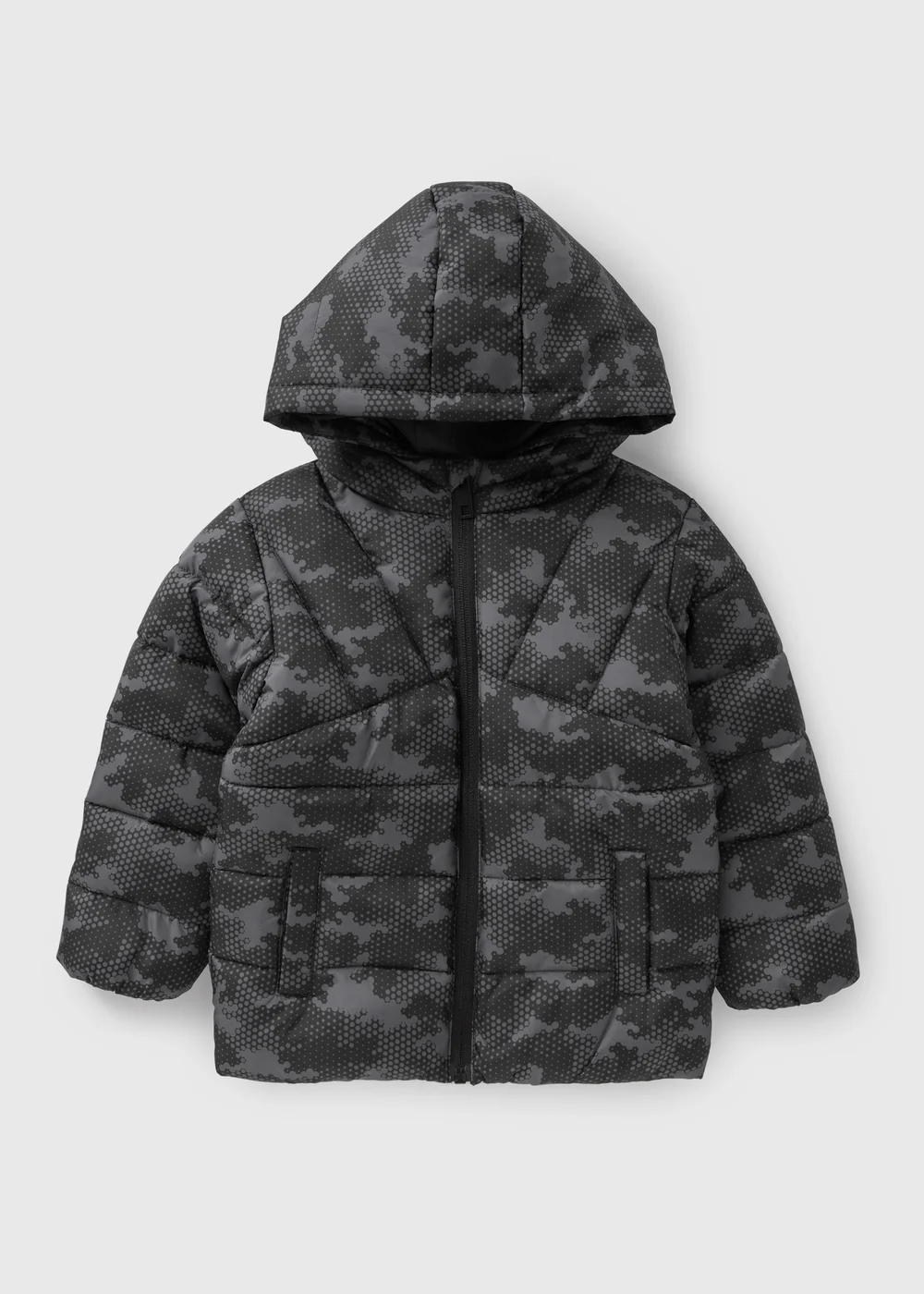 Boys Grey Camo Padded Coat (1-7yrs) - 1-1.5 Yrs Image 1