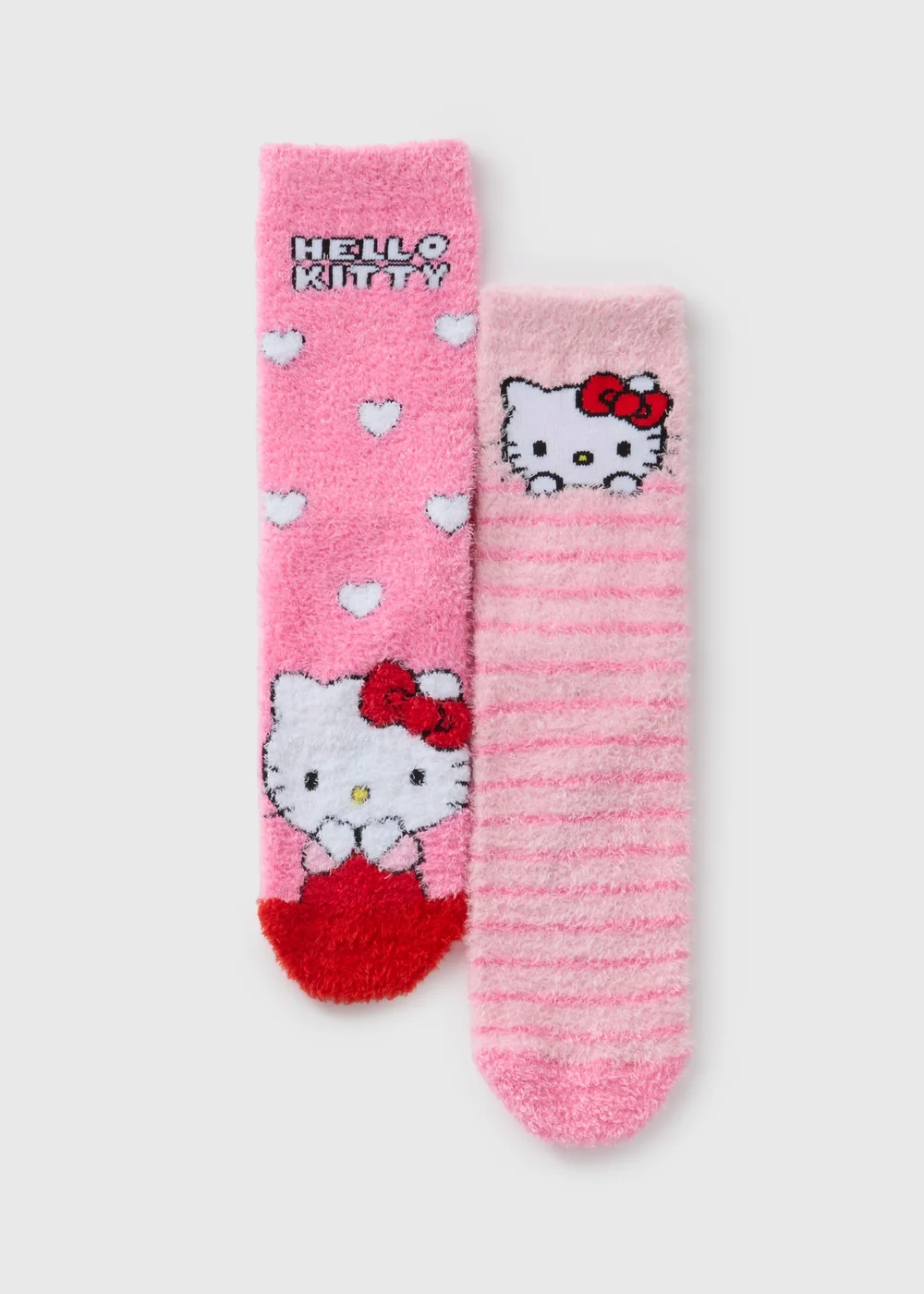 Hello Kitty 2 Pack Kids Pink Cosy Socks (Younger 6-Older 5.5) - 4-5.5 Image 1