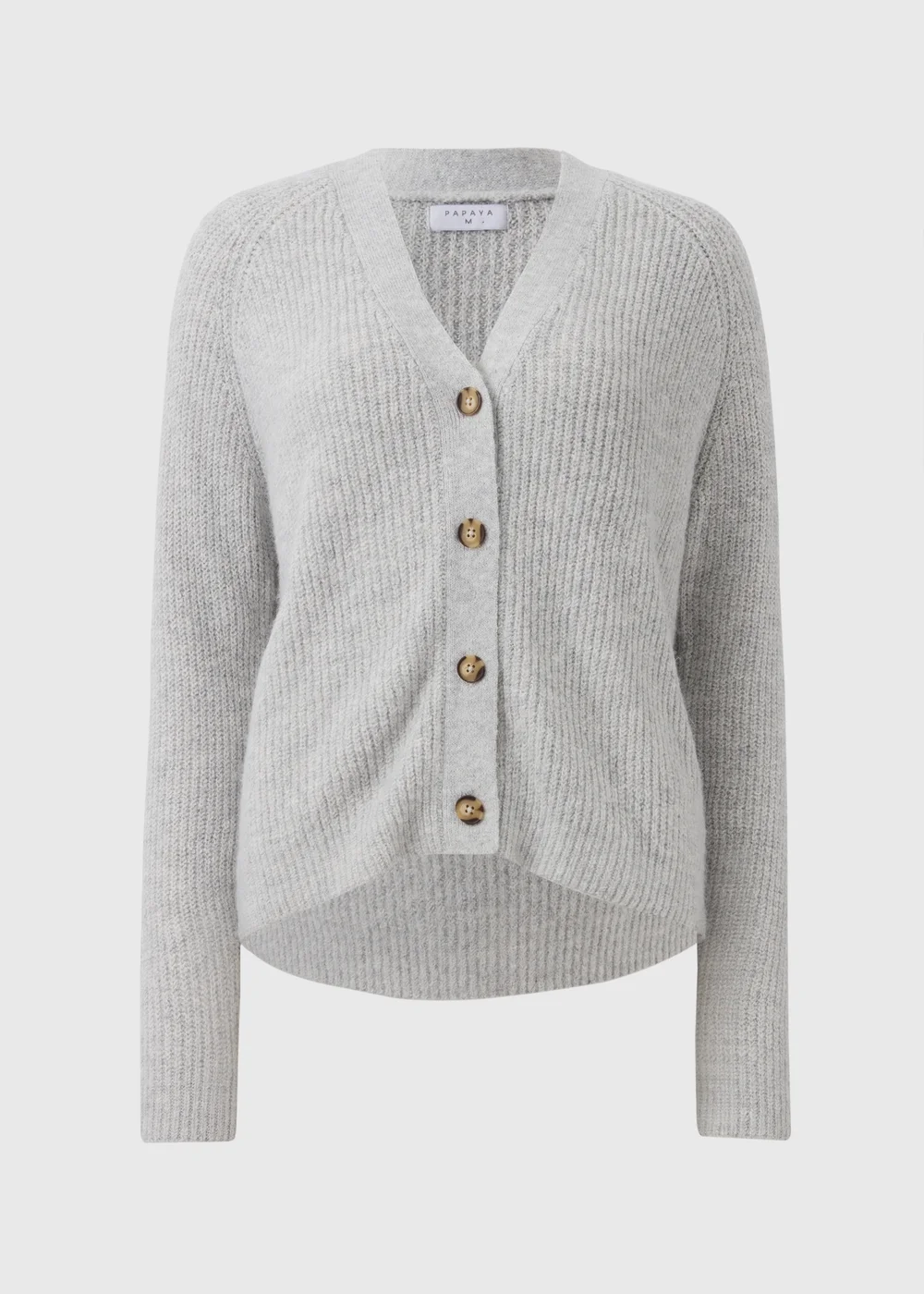 Grey V-Neck Cardigan - XS Image 3