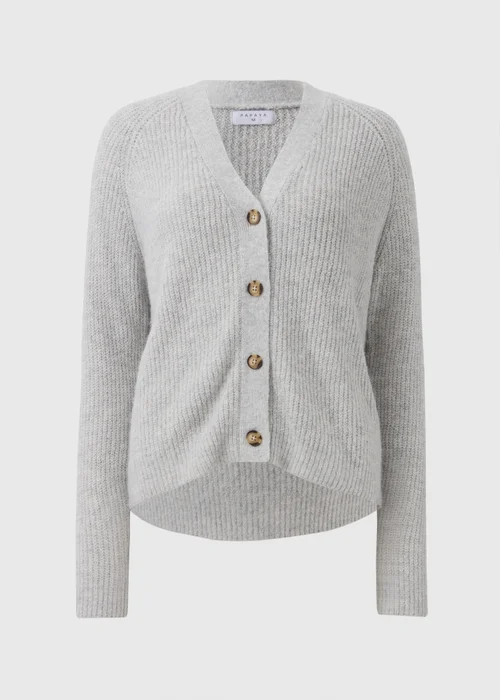 Grey V-Neck Cardigan - XS Image 3