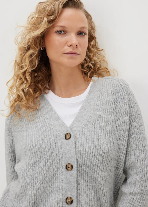 Grey V-Neck Cardigan - XS Image 2