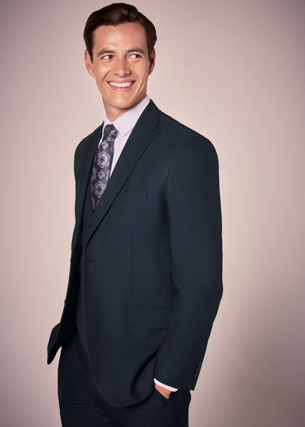 Taylor & Wright Vence Navy Tailored Suit Jacket - 34 Chest Regular Image 1