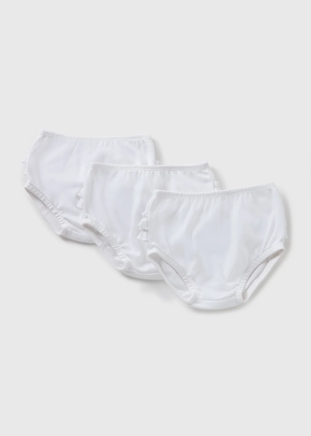 3 Pack Baby White Frill Knickers (Newborn-23mths) - 0-3 months Image 1