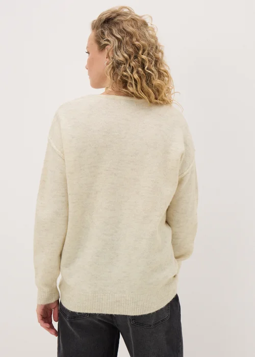 Oatmeal V-Neck Jumper - XS Image 2