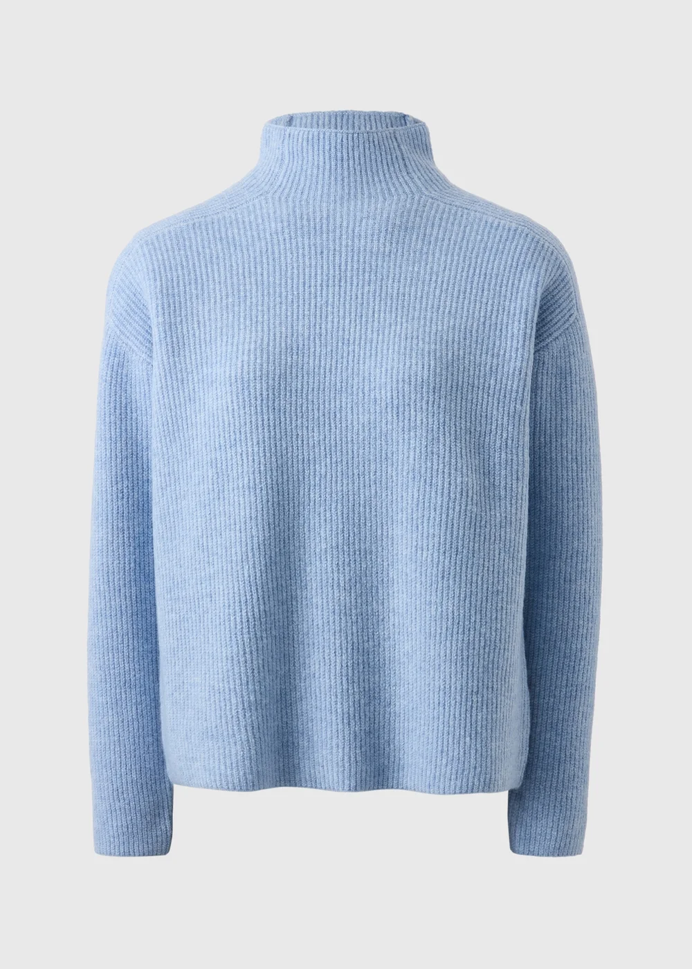 Pale Blue High Neck Ribbed Knit Jumper - XS Image 4