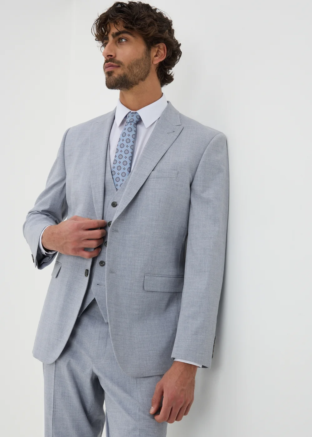 Taylor & Wright Azure Grey Melange Tailored Jacket - 34 Chest Regular Image 1