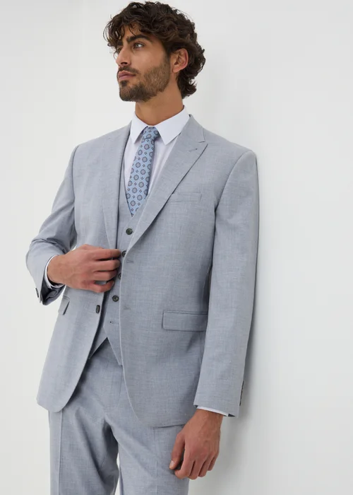 Taylor & Wright Azure Grey Melange Tailored Jacket - 34 Chest Regular Image 1