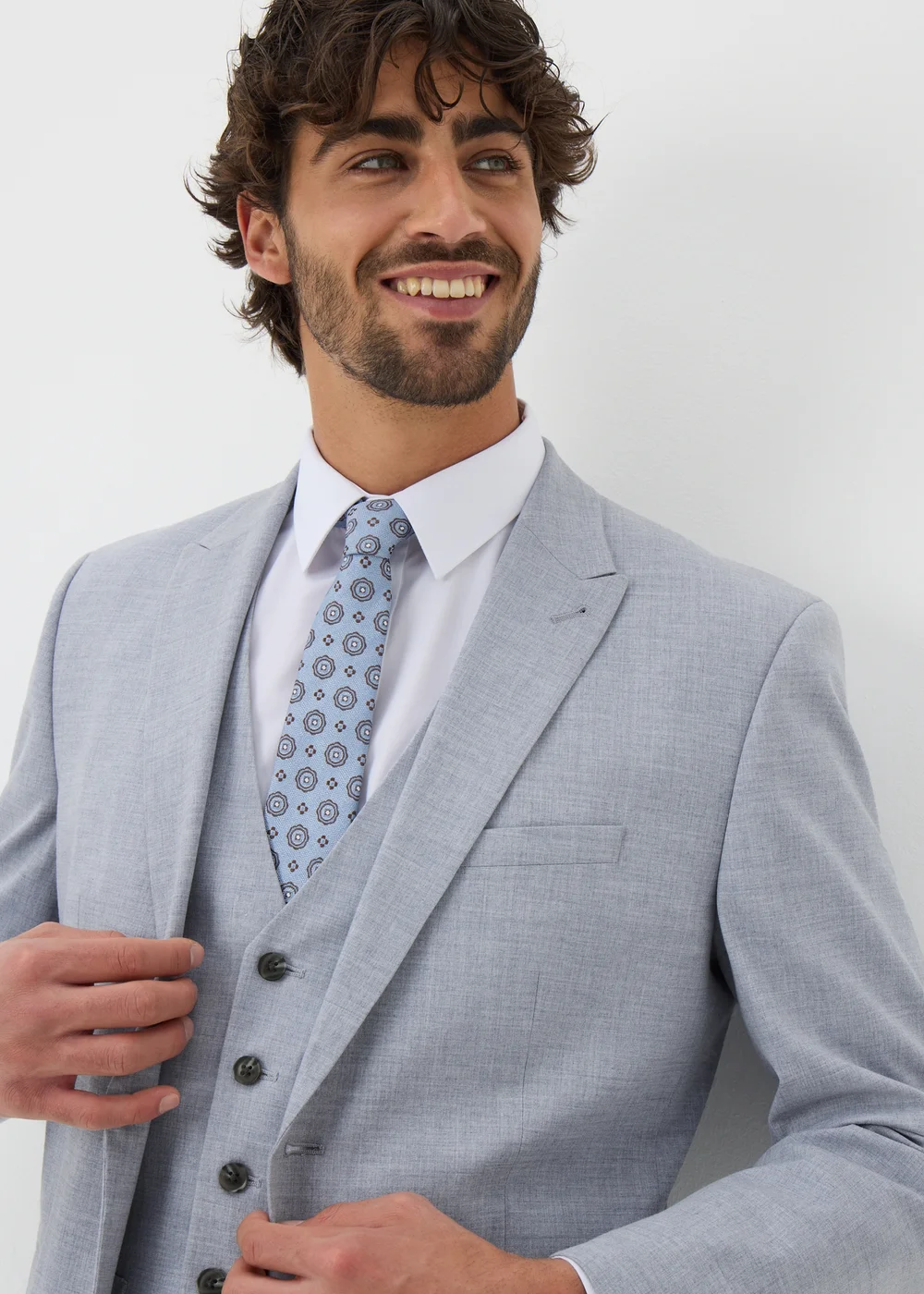 Taylor & Wright Azure Grey Melange Tailored Jacket - 34 Chest Regular Image 3